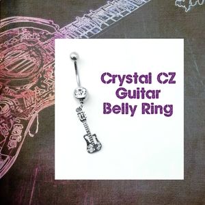 5/$10 | Crystal CZ Guitar Dangle Belly Ring